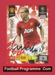 Manchester United Nemanja Vidic Autograph Signed Football Card Man Utd