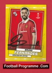Manchester United Bruno Fernandes Autograph Signed Football Card Man Utd