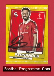 Manchester United Bruno Fernandes Autograph Signed Football Card Man Utd