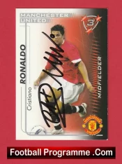 Manchester United Cristiano Ronaldo Autograph Signed Football Card Man Utd
