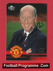 Manchester United Bobby Charlton Autographed Signed Football Card Man Utd