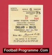 England v Brazil 1963 – Football Match Ticket