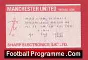 Manchester United v Charlton Athletic 1988 – Football Match Ticket