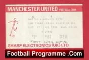 Manchester United v Norwich City 1986 – Football Match Ticket