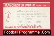 Manchester United v Norwich City 1986 – Football Match Ticket