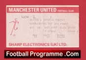 Manchester United v Crystal Palace 1987 – Football Match Ticket