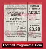 Manchester United v Everton 1987 – Man Utd Football Ticket