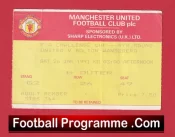 Manchester United v Bolton Wanderers 1991 – FA Cup Match Ticket