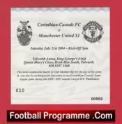 Corinthian Casuals v Manchester United 2004 – Match Ticket Tolworth