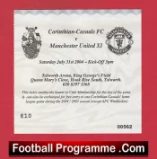 Corinthian Casuals v Manchester United 2004 – Match Ticket Tolworth