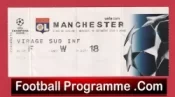 Olympique Lyonnais v Manchester United 2004 Match Ticket France