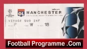 Olympique Lyonnais v Manchester United 2004 Match Ticket France