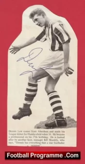 Huddersfield Town Denis Law Autograph Signed Photograph Man Utd 1950’s