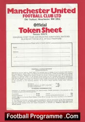 Manchester United Official Token Sheet 1978 – 1979