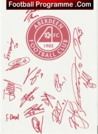 Aberdeen Football Club Multi Signed Autographed Sheet 2024 – 2025