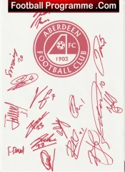 Aberdeen Football Club Multi Signed Autographed Sheet 2024 – 2025