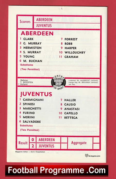 Aberdeen v Juventus 1971 - UEFA Cup Second Leg - Image 3
