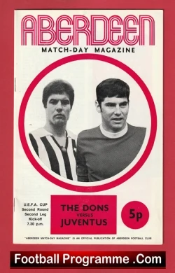 Aberdeen v Juventus 1971 - UEFA Cup Second Leg - football programme