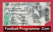 Anderlecht v Manchester United 2000 – Football Match Ticket Belgium