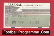 Arsenal v Manchester United 2001 – Football Match Ticket