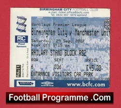 Birmingham City v Manchester United 2007 - Football Ticket - football memorabilia