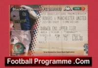 Blackburn Rovers v Manchester United 2001 – Football Ticket