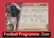 Blackburn Rovers v Manchester United 2001 – Football Ticket