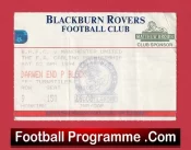 Blackburn Rovers v Manchester United 1994 – Match Ticket