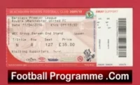 Blackburn Rovers v Manchester United 2010 – Football Ticket