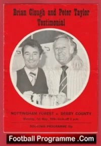 Brian Clough + Peter Taylor Testimonial Benefit Match Nottingahm Forest 1978