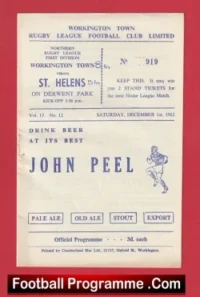 Castleford Rugby v St Helens 1962 – Rugby Programme