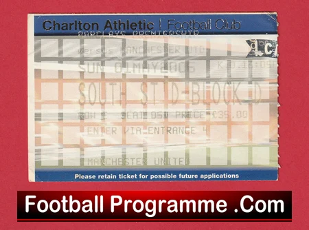 Charlton Athletic v Manchester United 2006 - Match Ticket - Image 2