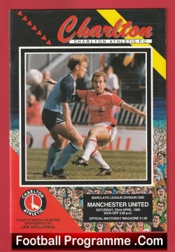 Charlton Athletic v Manchester United 1989 - Man Utd - football programme