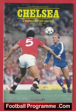 Chelsea v Manchester United 1987 - Man Utd - football programme