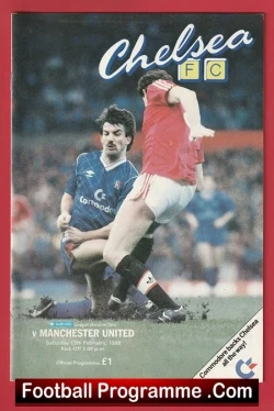 Chelsea v Manchester United 1988 - Man Utd - football programme