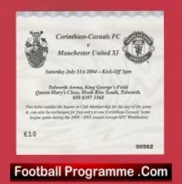 Corinthian Casuals v Manchester United 2004 – Match Ticket Tolworth