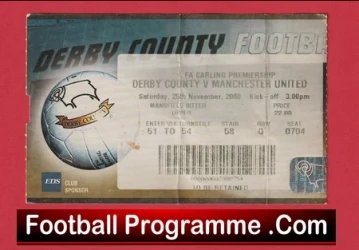 Derby County v Manchester United 2000 - Match Ticket - football memorabilia