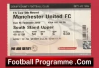Derby County v Manchester United 2009 – FA Cup Ticket