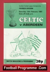 Glasgow Celtic v Aberdeen 1983 – Sir Alex Ferguson Manager