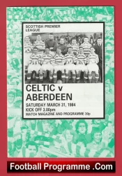 Glasgow Celtic v Aberdeen 1984 – Sir Alex Ferguson Manager