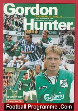 Gordon Hunter Testimonial Benefit Game Hibernian Hibs 1996 - football programme