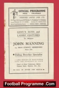 Hereford United v Chelmsford City 1946 – Old Football Programme