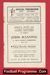 Hereford United v Chelmsford City 1946 – Old Football Programme