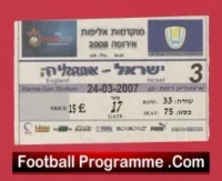Israel v England 2007 – Football Ticket