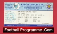 Leicester City v Manchester United 1998 – Match Ticket