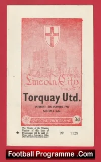 Lincoln City v Torquay United 1963 – 1960s Programmes