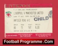 Liverpool v Manchester United 1995 – Match Ticket