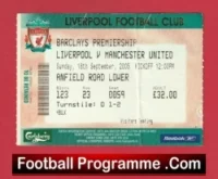 Liverpool v Manchester United 2005 – Football Ticket Roy Keane Last