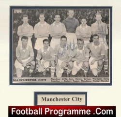 Manchester City Football Club Multi Autographed Signed Team Picture 1956 1957 - football memorabilia