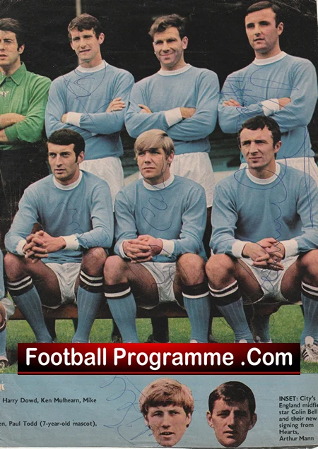Manchester City Football Club Multi Autographed Signed Team Picture 1970s - Image 2